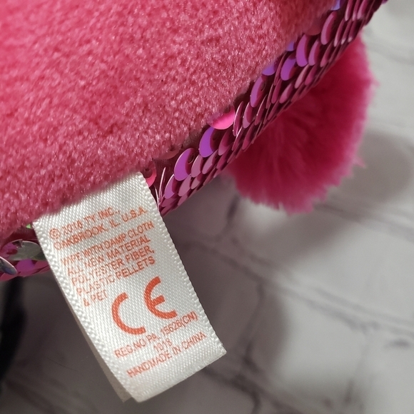 TY Flippables Pinky Pink Flamingo Plush 14-inch Stuffed Animal Year 2018 Sequins - Picture 11 of 12